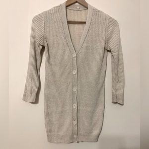 Muji ribbed linen cotton long cardigan